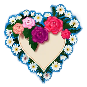 Floral Heart Sticker PNG 3 PNG