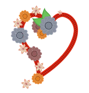 Floral Heart Valentines Design PNG image