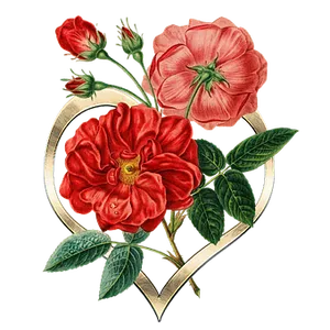 Floral Heart Vintage Illustration