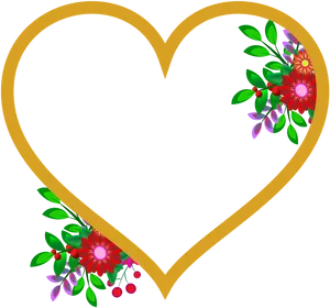 Floral Heart Wedding Invitation Graphic