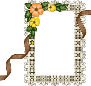 Floral Invitation Frame PNG image