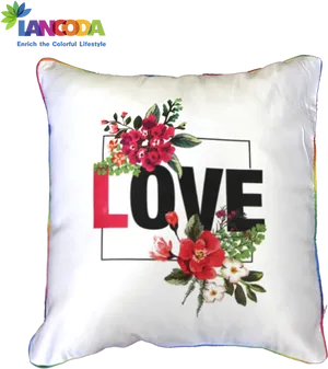 Floral Love Decorative Pillow PNG