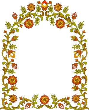 Floral Love Frame Design PNG image