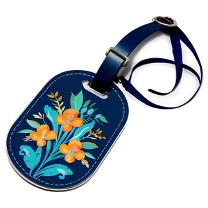 Floral Luggage Tag Artwork PNG 66