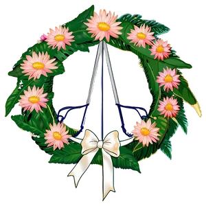 Floral Memorial Wreath Png Vnv PNG image