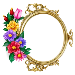 Floral Mirror Frame Png 80 PNG image