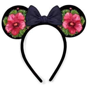 Floral Mouse Ears Overlay PNG Deu77