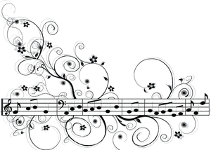 Floral_ Musical_ Notes_ Background PNG image