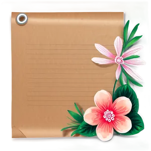 Floral Note Paper Png 06262024 PNG image