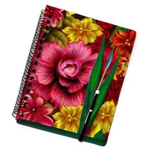 Floral Notebook Cover Png 06282024 PNG image