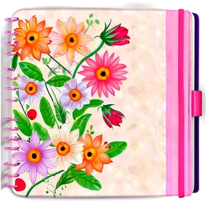 Floral Notebook Cover Png Lld37 PNG image