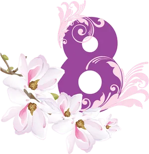 Floral_ Number_ Eight_ Graphic PNG image