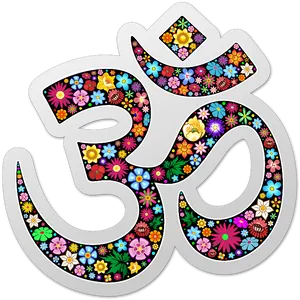 Floral Om Symbol Artwork PNG