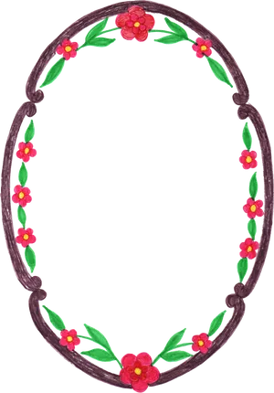 Floral Oval Frame Design.png PNG image