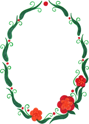 Floral Oval Frame Design.png PNG image