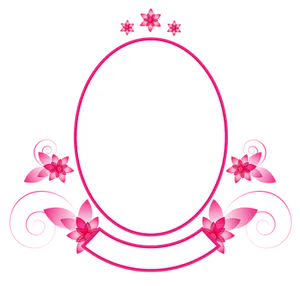 Floral Oval Frame Graphic