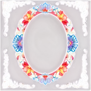 Floral Oval Frame PNG Elv64