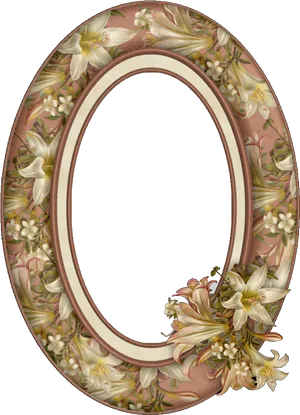 Floral Oval Photo Frame PNG image