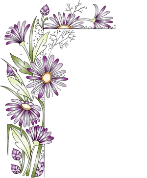 Floral Page Corner Design PNG image
