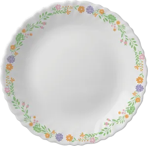 Floral Pattern Ceramic Plate PNG image