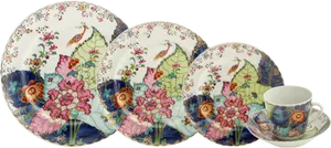 Floral Pattern Dinnerware Set PNG image