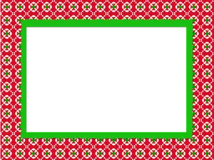 Floral Pattern Frameon Red Background