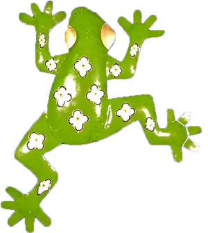 Floral Pattern Green Frog PNG image