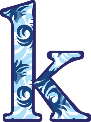 Floral Pattern Letter K