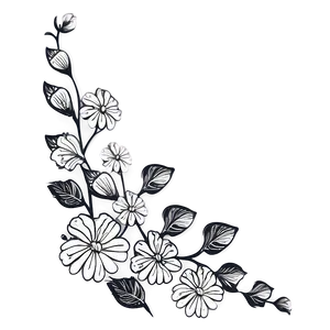 Floral Pattern Outline PNG Soh57 PNG