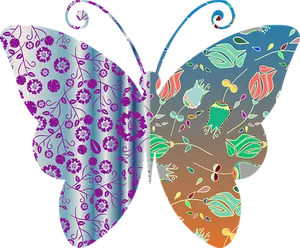 Floral Patterned Butterfly Art