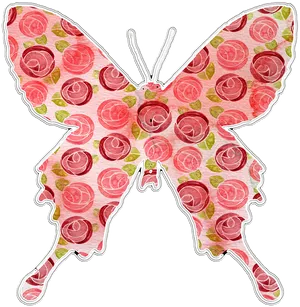 Floral Patterned Butterfly Artwork PNG image