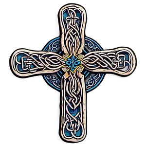 Floral Patterned Celtic Cross Png 06212024 PNG image