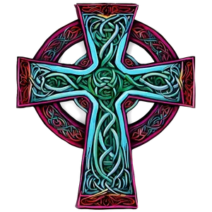 Floral Patterned Celtic Cross Png Kbi PNG image