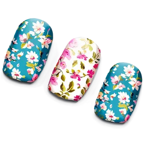 Floral Patterned Fake Nails Png 46 PNG image