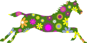 Floral Patterned Horse Silhouette