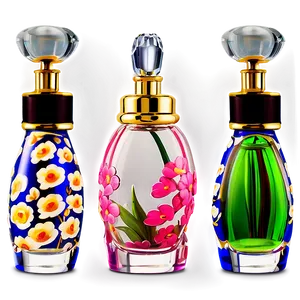 Floral Perfume Bottle PNG 05062024