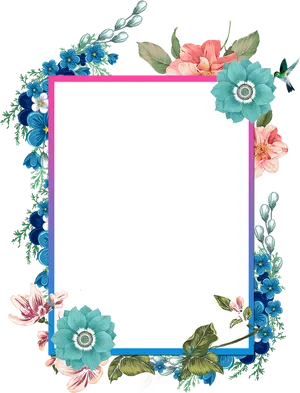 Floral Photo Frame Template PNG image