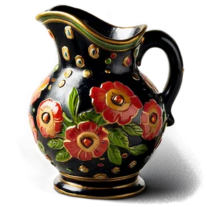 Floral Pitcher Png 06282024 PNG image