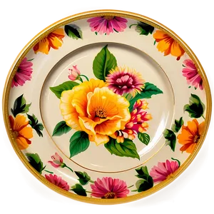 Floral Plates Design Png 70 PNG image