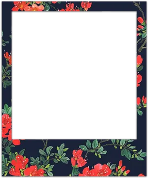 Floral_ Polaroid_ Frame_ Design PNG image