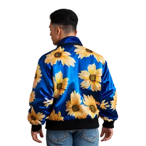 Floral Print Bomber Jacket Png 06282024 PNG image