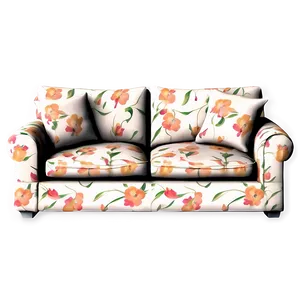 Floral Print Couch Png Ous PNG image