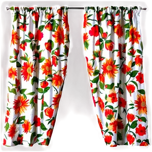 Floral Print Curtain Png 05252024 PNG image