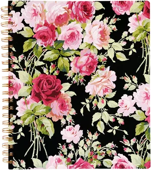 Floral Print Spiral Notebook PNG image