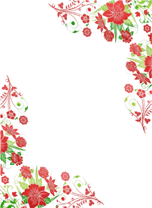 Floral Red Border Design PNG image