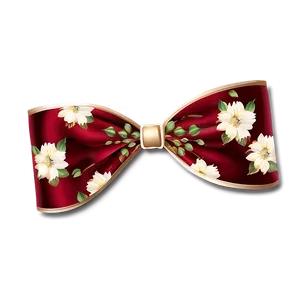 Floral Red Bow PNG Pbw