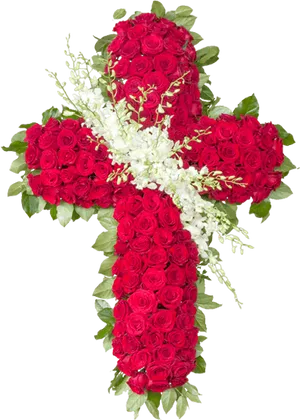 Floral Red Cross Design PNG image