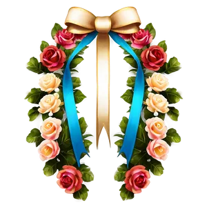 Floral Ribbon Garland PNG Dqt30