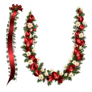 Floral Ribbon Garland PNG Efa