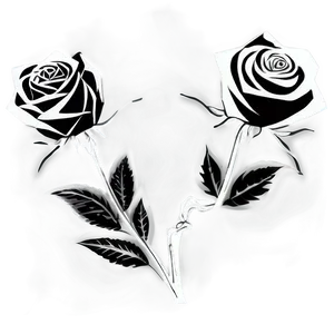 Floral Rose Black And White Png 06132024 PNG image